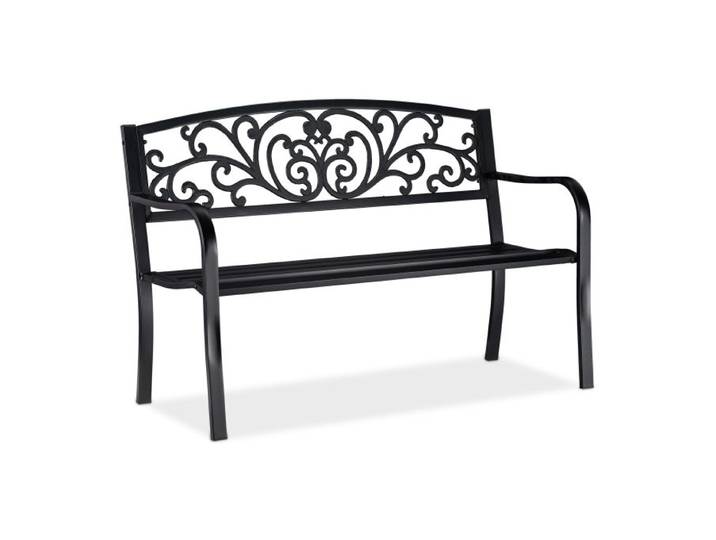 Relaxdays Gartenbank Metall Ornamente