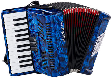 Startone Piano Accordion 48 Blue MKII Blau mit rotem Balg