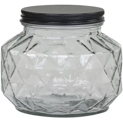 Chic Antique Aufbewahrungsglas mit Diamantenschliff, H13,5/D16 cm, klar