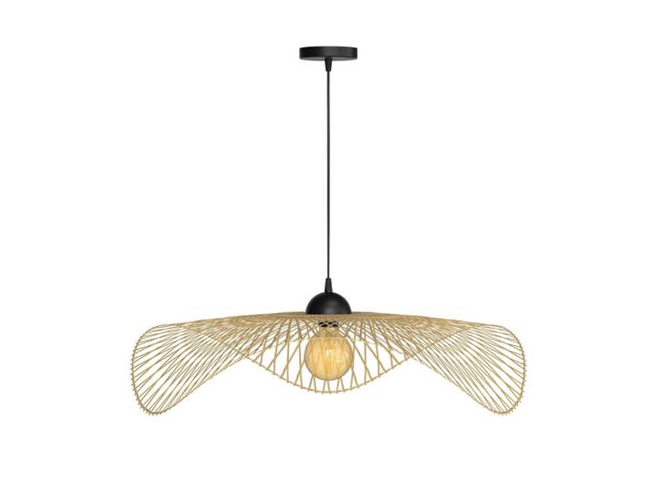 Suspension d75 cm en bambou avec fil noir