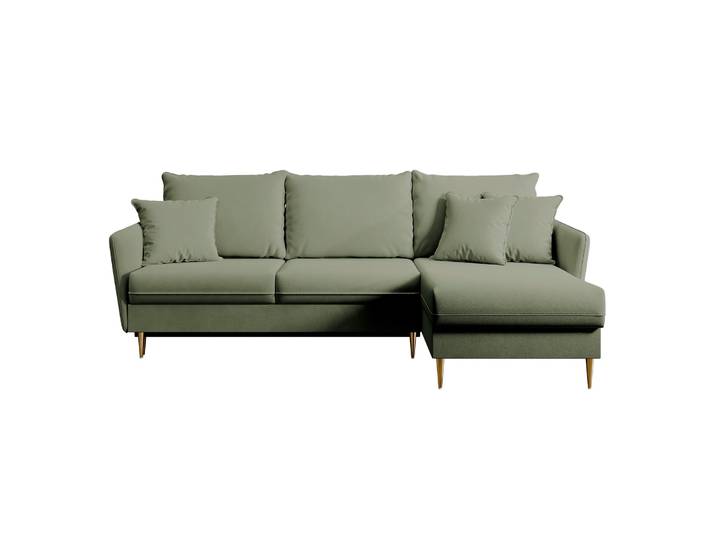 Ecksofa mit Schlaffunktion Volio, salbeigrüner wasserabweisender