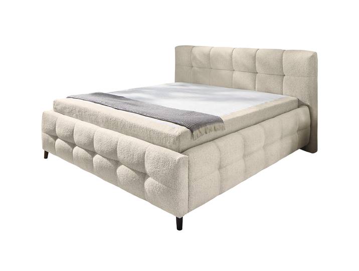 Polsterbett 180 x 200 cm Stoffbezug beige - LUCY