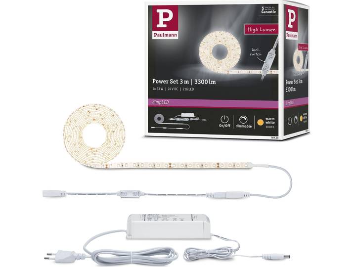 Paulmann SimpLED Power LED Strip blanc chaud set complet