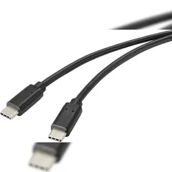 Renkforce USB-Kabel USB 2.0 USB-C® Stecker 2.00 m Schwarz mit antimikrobieller Oberfläche RF-4716842