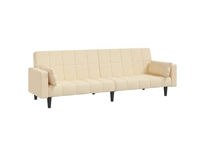Coespram Schlafsofa 2-Sitzer mit 2 Kissen Klappbett Creme Stoff Verstellbare Bettcouch fuer Gaestezimmer und Buero mit atmungsaktivem Bezug, Schaumstoffpolster und 2 Dekokissen.