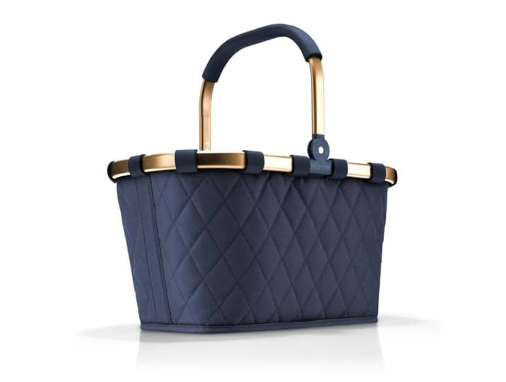 reisenthel carrybag frame rhombus midnight gold – Stabiler Einkaufskorb mit viel Stauraum und praktischer Innentasche – Elegantes und wasserabweisendes Design