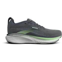 Brooks Herrenlaufschuhe Adrenaline GTS 25 Grey/Paradise Green/Spruce, Stabilitätsschuh mit GuideRails Support - grau / 45