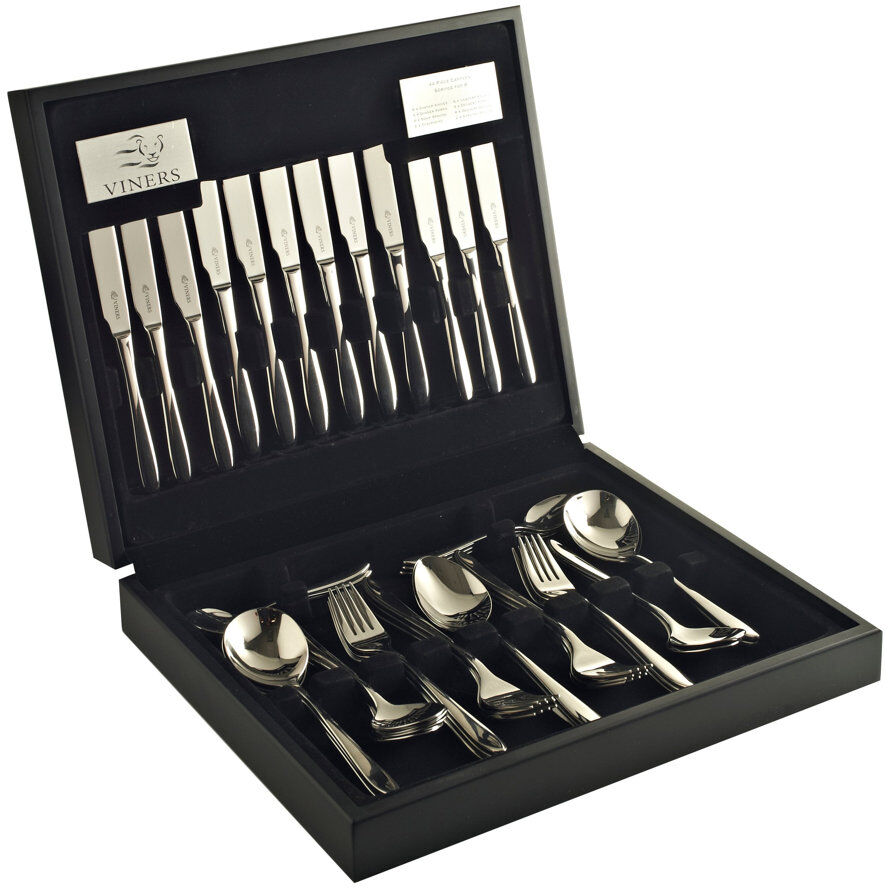 Viners Eden 44 Piece 18/10 Stainless Steel Cutlery Set, Service for 6 Silver 44