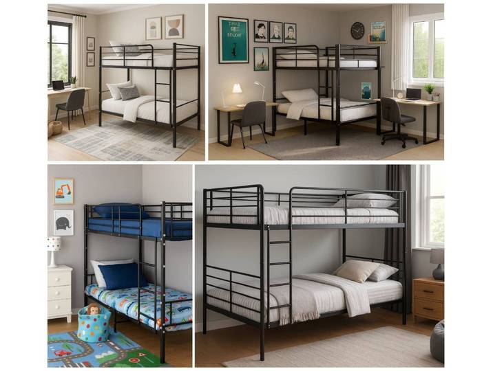 Teico Etagenbett Etagenbett Hochbett Jugendbett Doppelstockbett Metall 200x100x150