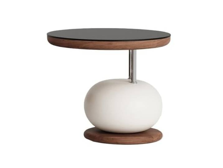 9bbhfJw4R Couchtisch im Landhausstil Moderner runder Couchtisch mit Schublade und Glasplatte(Klein)