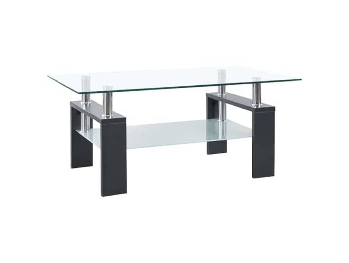 Heofavd Couchtisch Gehärtetes Glas 95x55x40 cm Grau Transparent