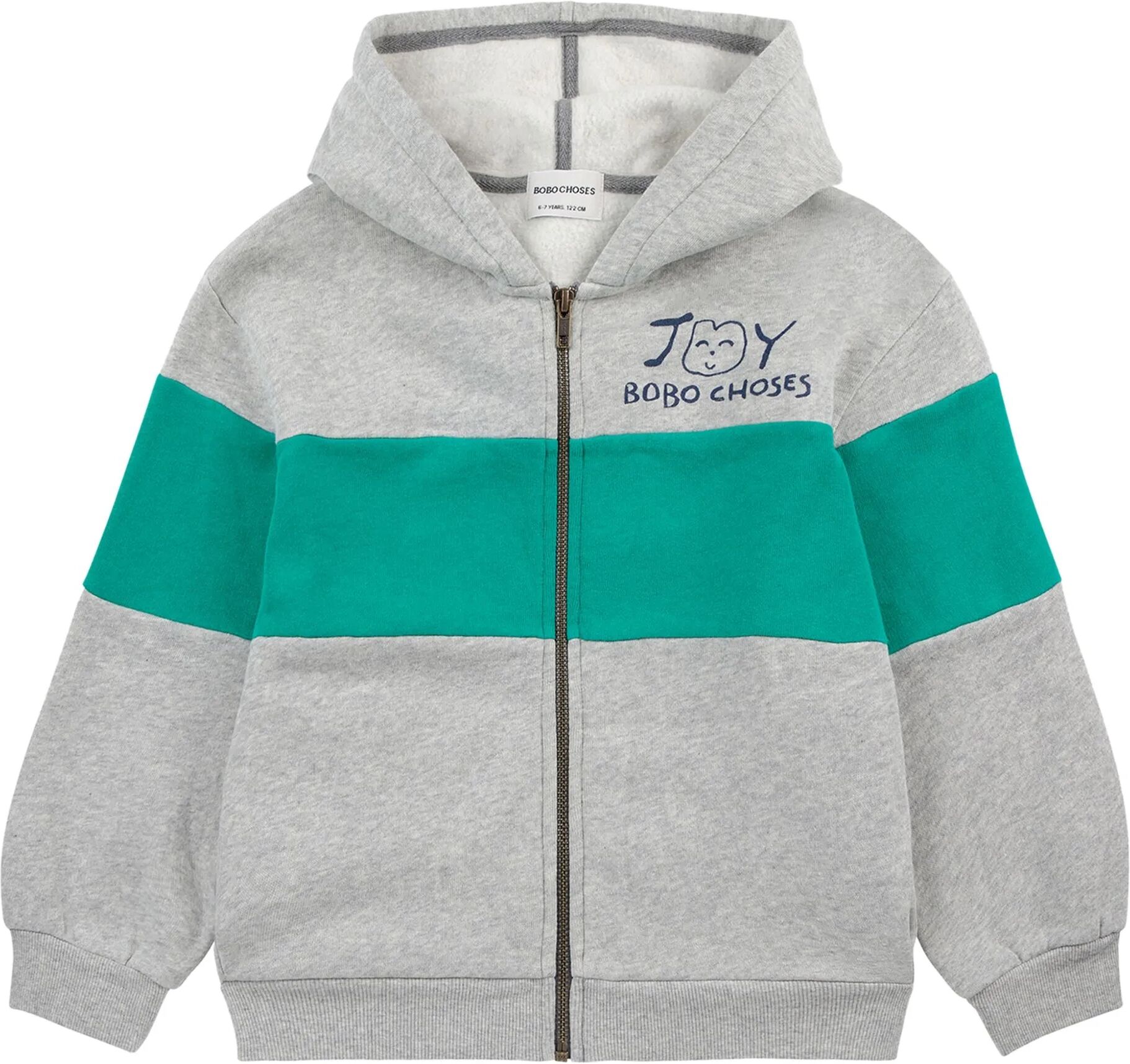 Bobo Choses Sweat Zippé Joy Coton Bio Gris chiné 6/7 ans