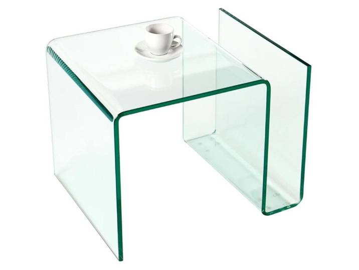 Table basse HOLOW en verre trempé – Table basse design asymétrique transparente