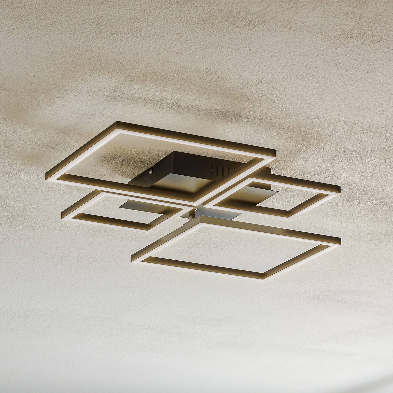 Briloner LED Ceiling Light Frame, dimmable, Black, Living / Dining Room, metal, Modern, Ceiling Light