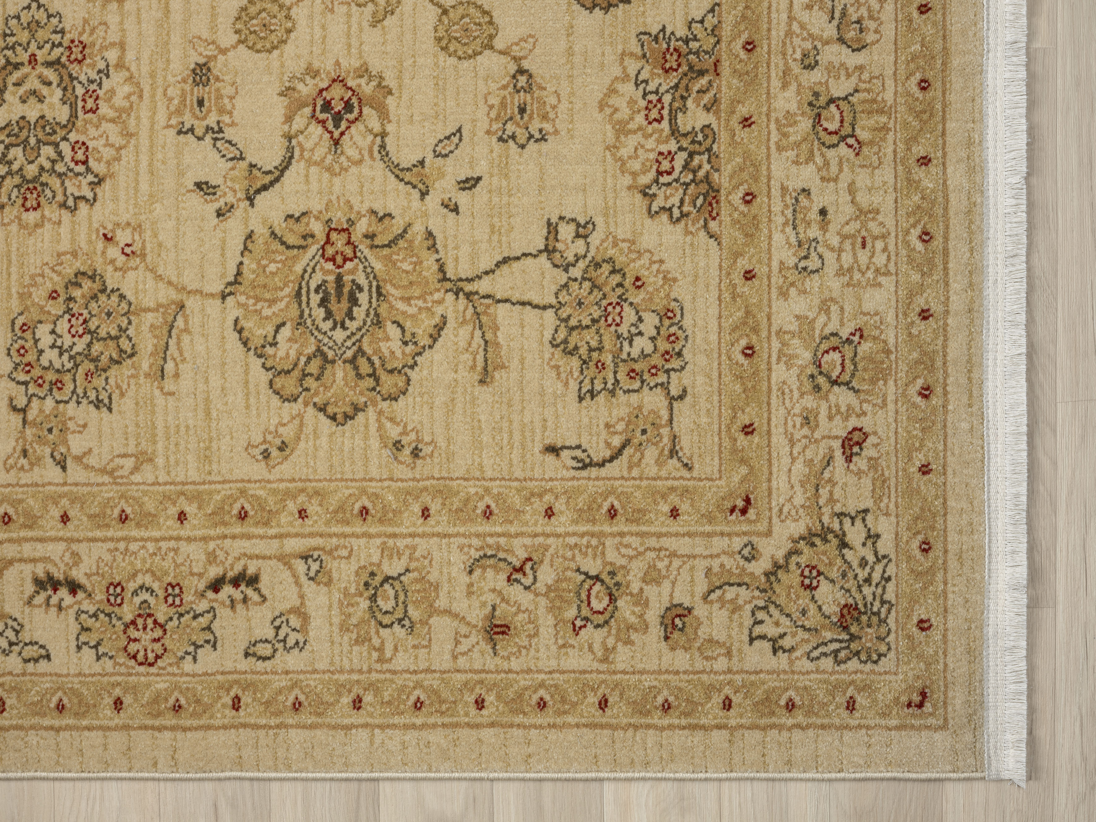 Teppich "Maryam 4", beige (creme, creme), B:160cm H:7,5mm L:230cm, Polypropylen (PP), MYFLAIR MÖBEL & ACCESSOIRES, Teppiche, Teppich, Kurzflor, Orient Optik, edler Glanz, mit Fransen, besonders weich creme, creme B : 160cm 1 Stk., 7,5mm, L: 230cm