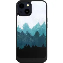 Nivocase Hülle für Apple iPhone 14 Handyhülle NIVOcore Case Schwarz Abstrakt Baum Wald (Apple iPhone 14), Smartphone Hülle, Schwarz