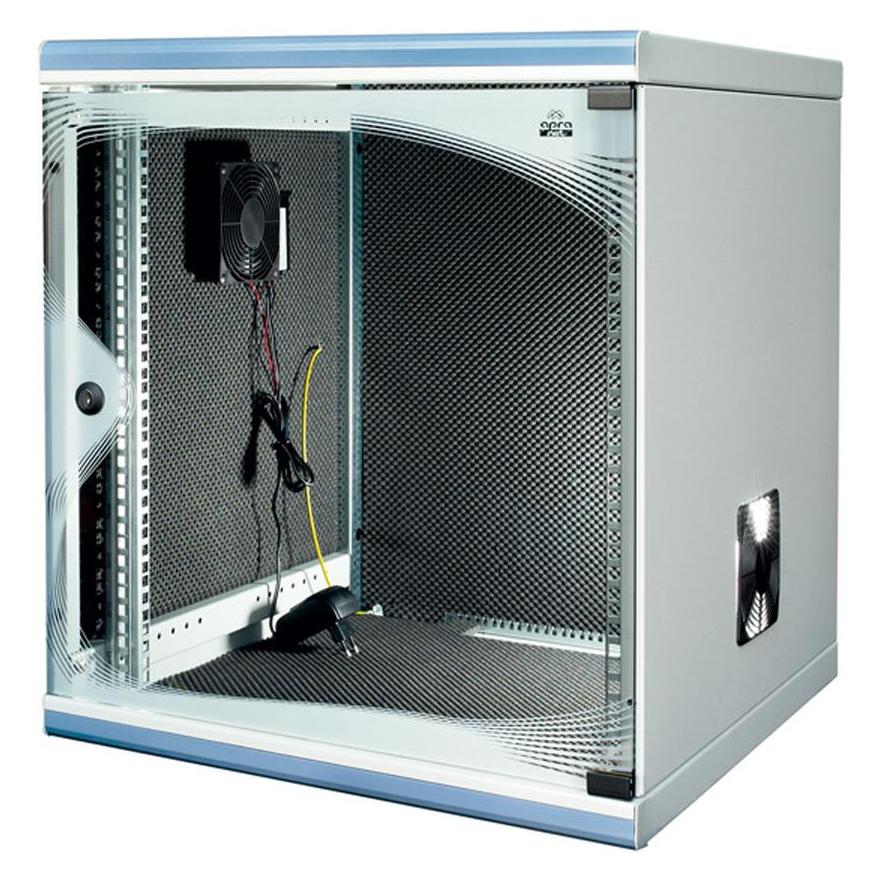 Apranet optiRACK "silent" aktiv 12HE, 612x555x600mm, schallgedämmt (12 HE) (350-001-61)