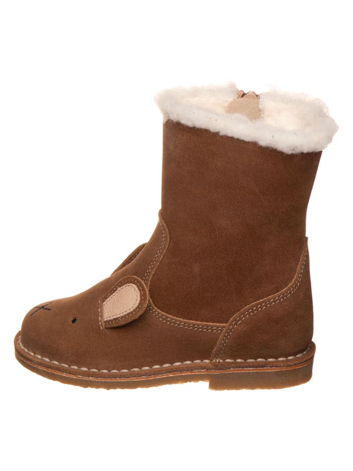 kmins Leder-Winterstiefel in Hellbraun - 33