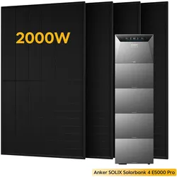 Anker SOLIX Solarbank 4 E5000 Pro, mit 4 x 500 Bifaziale Solarmodule, by Powerness - 25kWh / ohne Zubehör / Selbstabholung