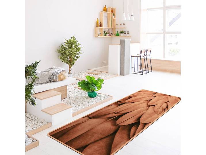 Läufer/Yogamatte Federn I 183 x 61cm Braun/Braun