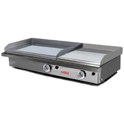MBH - MAQUINARIA BAR HOSTELERIA MBH - Gasgrill Bratplatte 600x400+400x400 mm Hardchrome für die Gastronomie. Fry Top zwei Zonen für Küche für Bar und Restaurant.