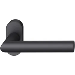 FSB, Türgriff + Türgarnitur, Rahmentürdrücker 09 1076 Hochhaltefeder B ovale Rosette Aluminium schwarz (Türgriff)