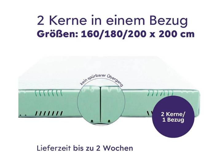 Kaltschaummatratze TRÄUMELAND Graz, Naturfaser , grün (weiß), B:180cm H:20cm L:200cm, Obermaterial: 100% Viskose, Matratzen, Kaltschaummatratze, Kaltschaummatratze mit 7-Zonen-Komfortschnitt
