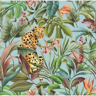 Daisy Tech Bennett Designs Tropical Leopard Peel and Stick Wallpaper