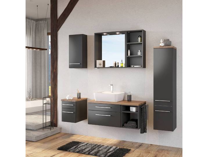 Spiegel 60 x 64 x 18cm Grau/Anthrazit Spanplatte, beschichtet 60 x 64 x 18cm