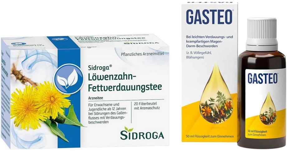 Sidroga Löwenzahn Tee + Gasteo Magen-Tropfen