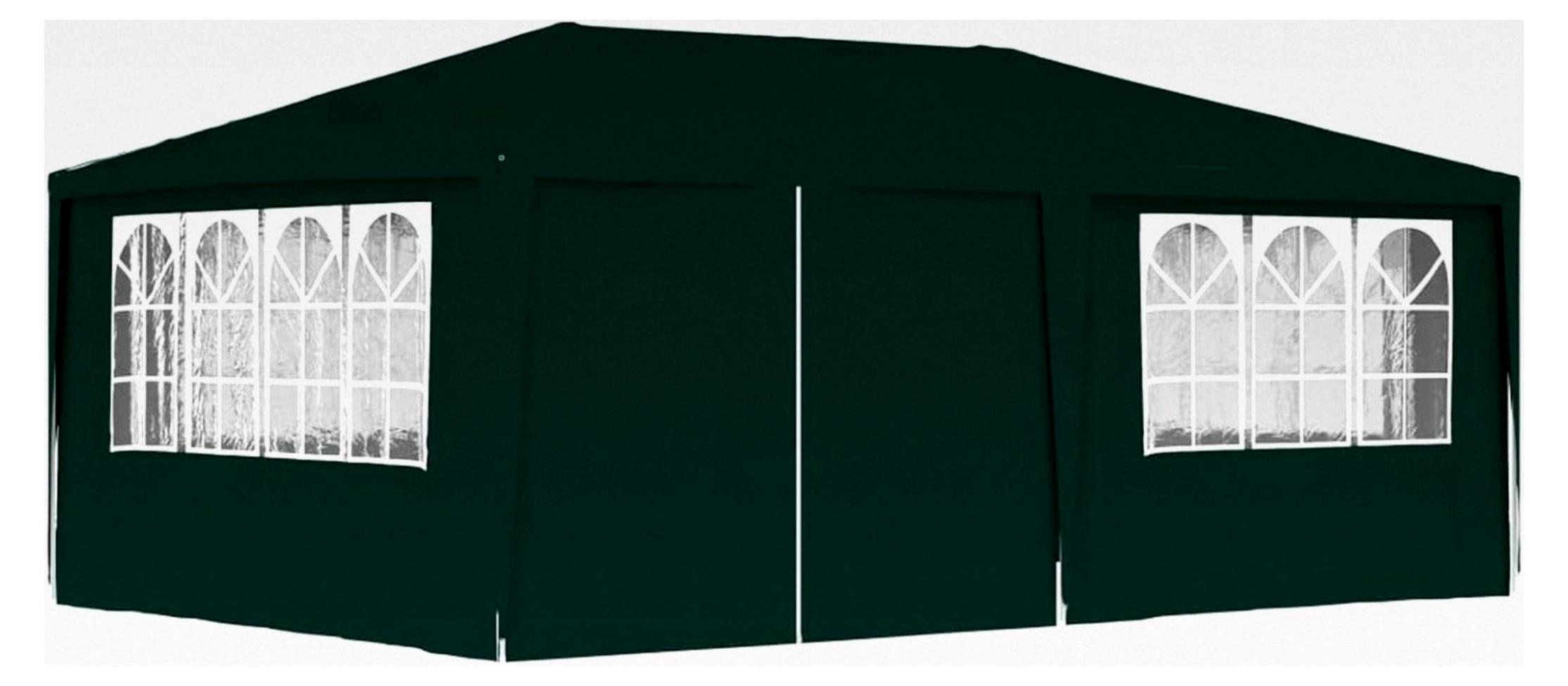 Partyzelt mit Seitenwänden 4×6 m Grün 90 g/m² Camping Pavillon Grillpavillon winterfest