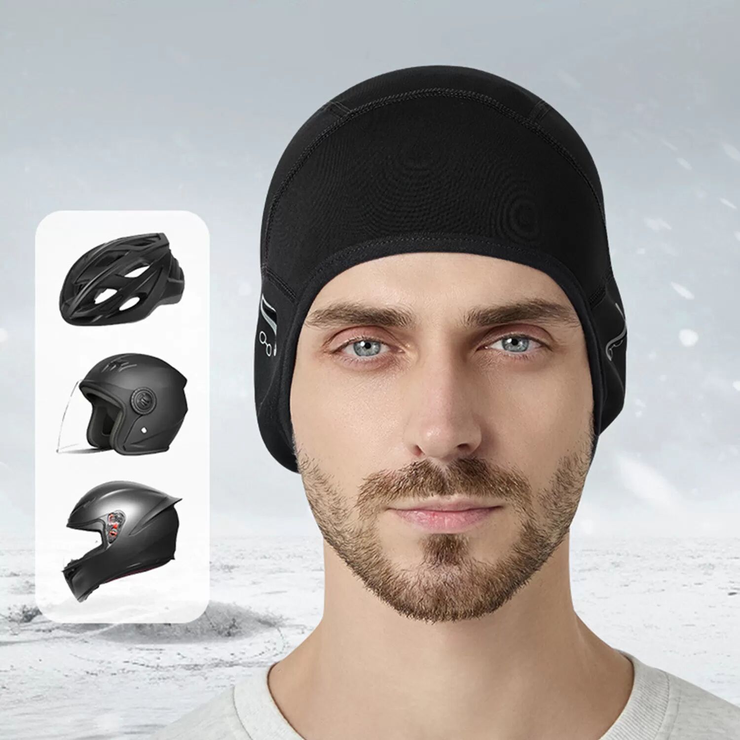 INF Radmütze für den Winter Schwarz