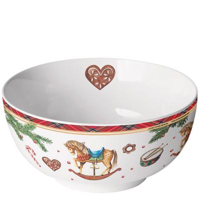 Ambiente Schale Porzellan 14x6,5cm mit Schaukelpferd Motiv - Schüssel Servierschale Salatschale Dessertschale Müslischale Obstschale Dekoschale Geschirr