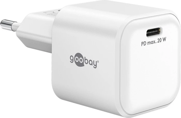 20W Goobay USB-C PD GaN Schnellladegerät Nano (weiß)