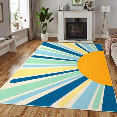 Garvee Modern Sunburst Washable Area Rug