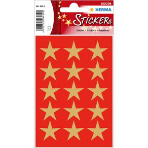 Herma Sticker Decor, 3414, gold, 5 zackig, Ø 22 mm, 45 Sterne, 45 Stück