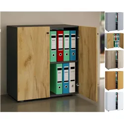 VCM, Aktenschrank, Holz Büromöbel Aktenschrank Lona 2-fach Drehtüren (70 x 40 x 74 cm)