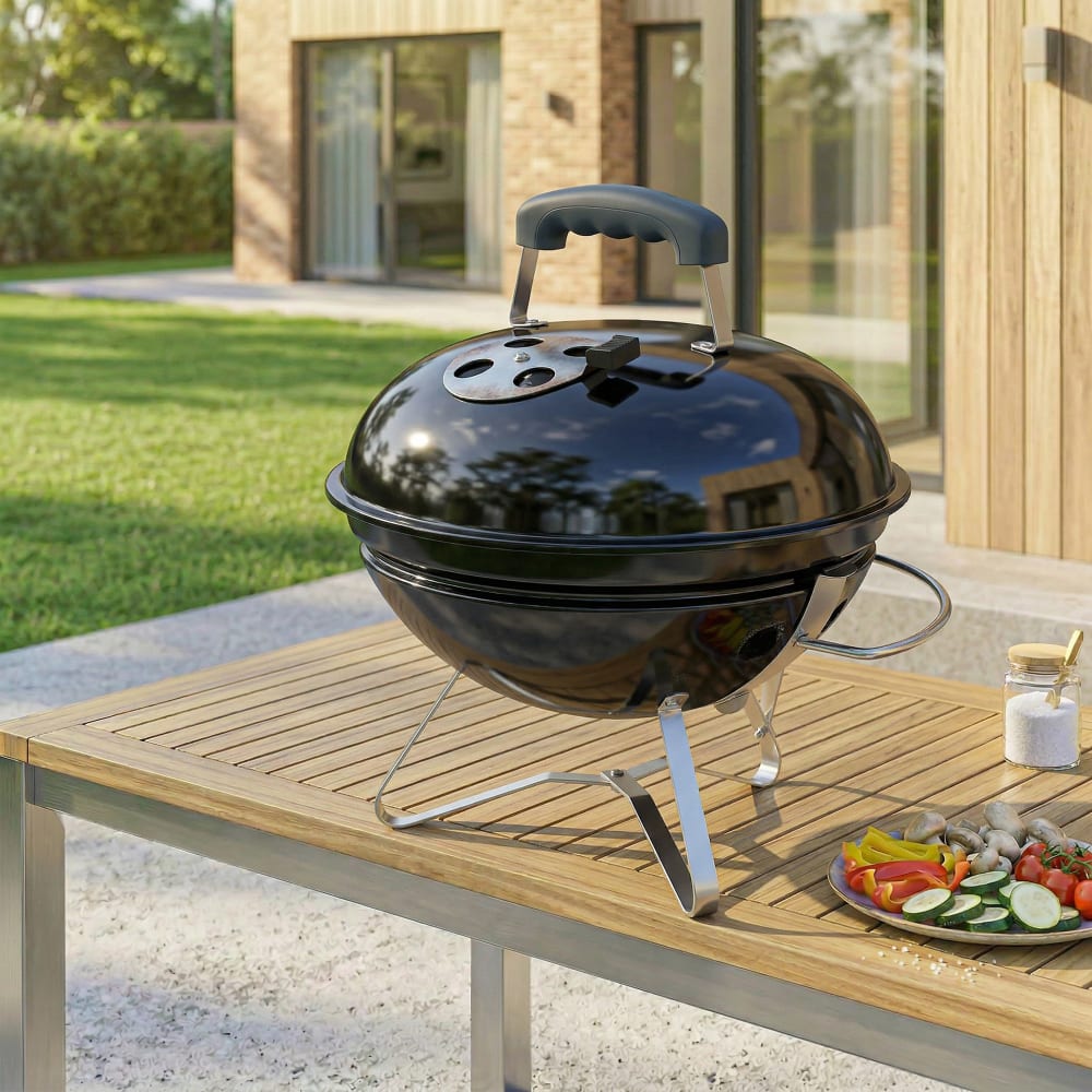 Outsunny Barbacoa de carbón 41x41x44 cm negro