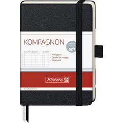 Brunnen Notizbuch Kompagnon Klassik A6 kariert 96 blatt 80g/qm schwarz Packung mit 5 Stück