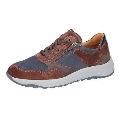 Schnürschuh WALDLÄUFER "K-John", Herren, Gr. 8 (42), braun, blau, Schuhe Schnürschuh, Halbschuh, Schürschuh in Extraweite K für den kräftigen Fuß