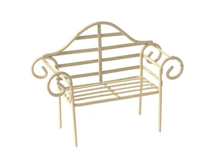 Glorex Mini-Gardening Gartenbank Crème 10 × 4 × 8.5 cm