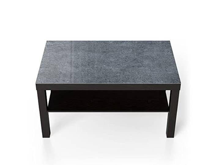 DEQORI Glastisch schwarz groß 90x50 cm Motiv Detaillierte Betonwand ausgefallener Beistelltisch aus Glas Hochglanz Couchtisch fürs Wohnzimmer moderner Couch Tisch mit Design