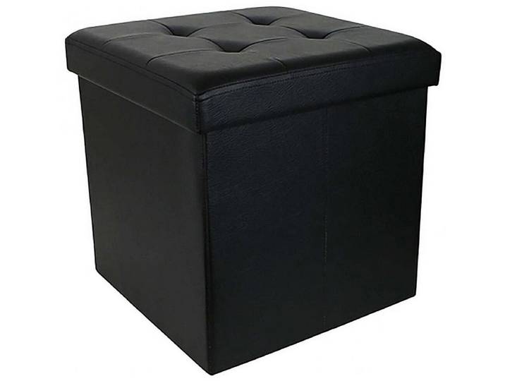 Hocker BILBAO 37.5x37.5x37.5cm synthetisches leder schwarz