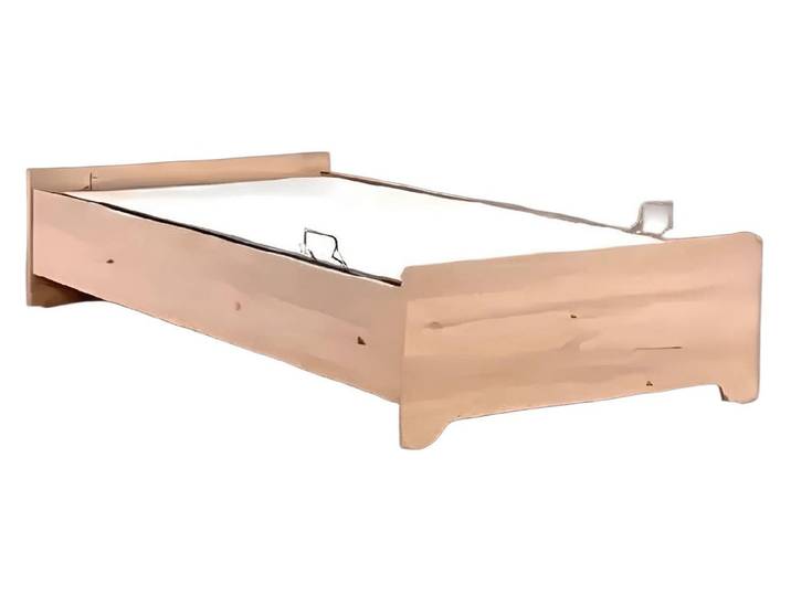 Xlmoebel Jugendbett Kinderbett aus braunem Stoff und Holz mit modernem Design (Kinderbett, 1-tlg., Kinderbett), Hergestellt in Europa