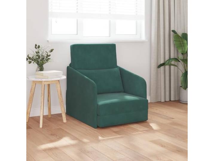 HEFZGDB Dunkelgrün Samt Boden-Sofa-Bett 2-in-1 65x80x83 cm mit verstellbaren Armlehnen und fleckenresistentem Polyesterstoff für modernes Wohnzimmer Multifunktionales Sitzmöbel