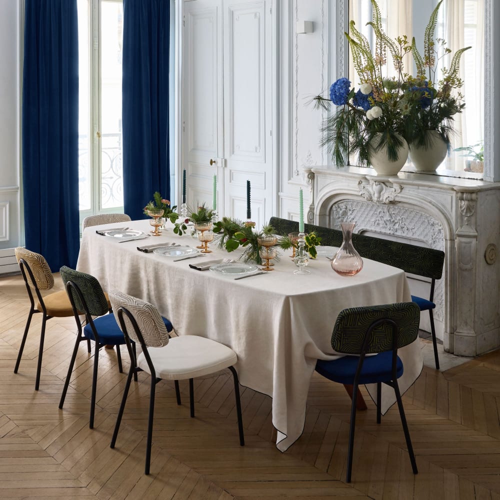 Madura Rideau en polyester bleu 137x350 cm Bleu 137x350cm