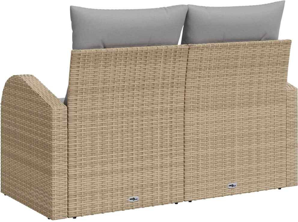 vidaXL Canapé de jardin avec coussin Beige 124 x 62 x 69cm polyrotin