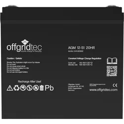 Offgridtec AGM 51Ah 20HR 12V - Solar Batterie Akku extrem zyklenfest