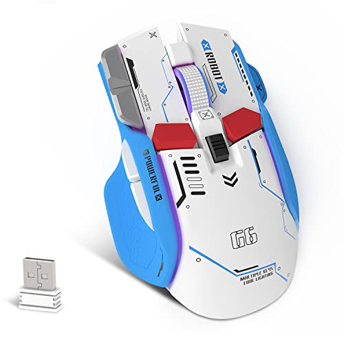 KUIYN G6 Tri-Mode Gamingmuis met 10 knoppen, RGB-verlichting en instelbare DPI, Blauw