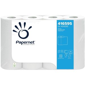 Papernet Küchenrolle 416595 2-lagig, 64 Blatt je Rolle, Zellstoff, saugstark & reißfest, 4 Rollen